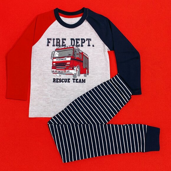 Topolino Other - Fire Dept Rescue Team Kids Pajama Set | Fire Truck Print Nightwear